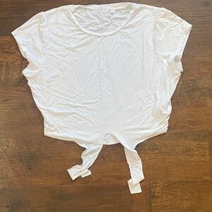 Women's White Tie-Front Top